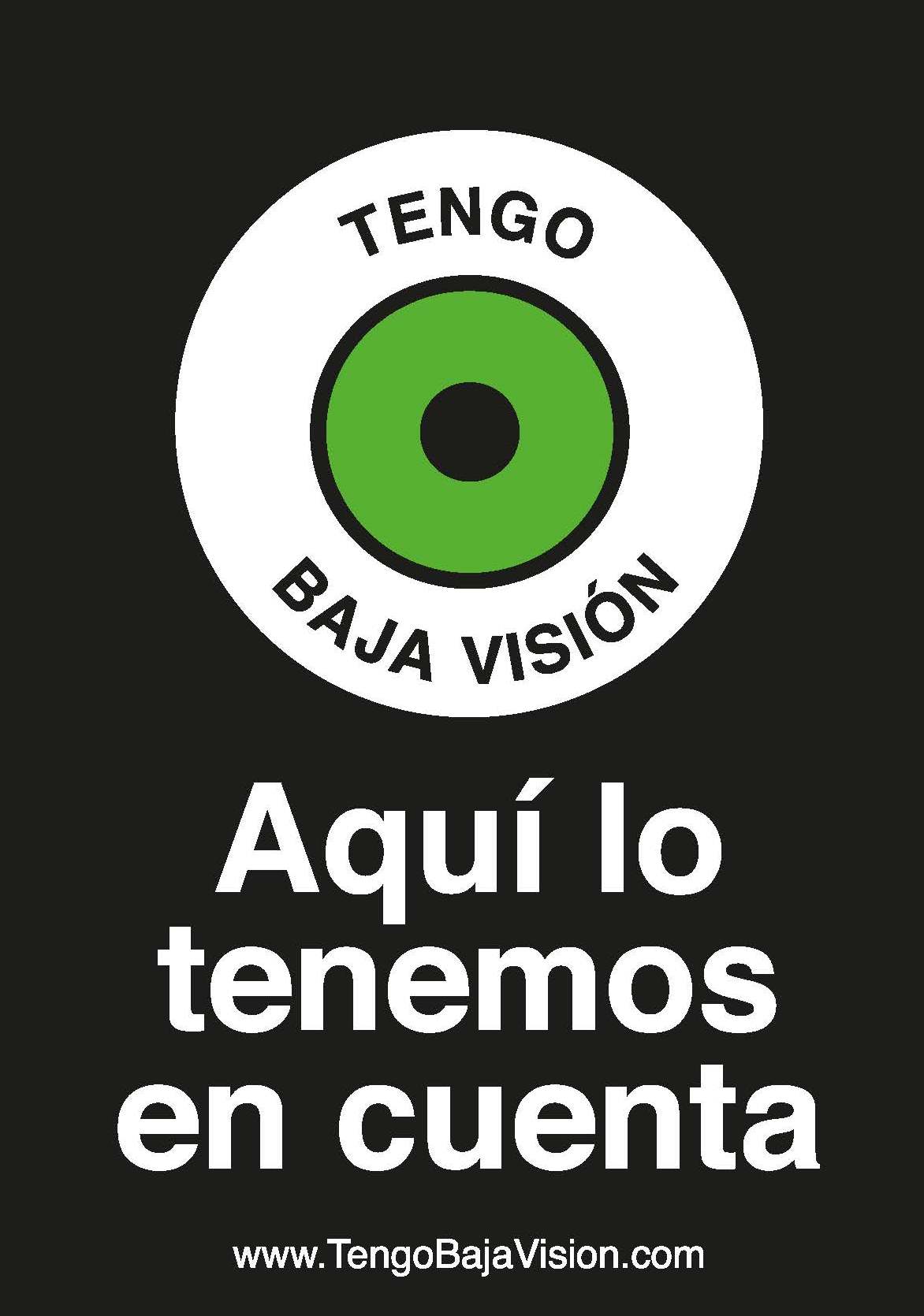 Pegatina tengo baja visión en forma de ojo